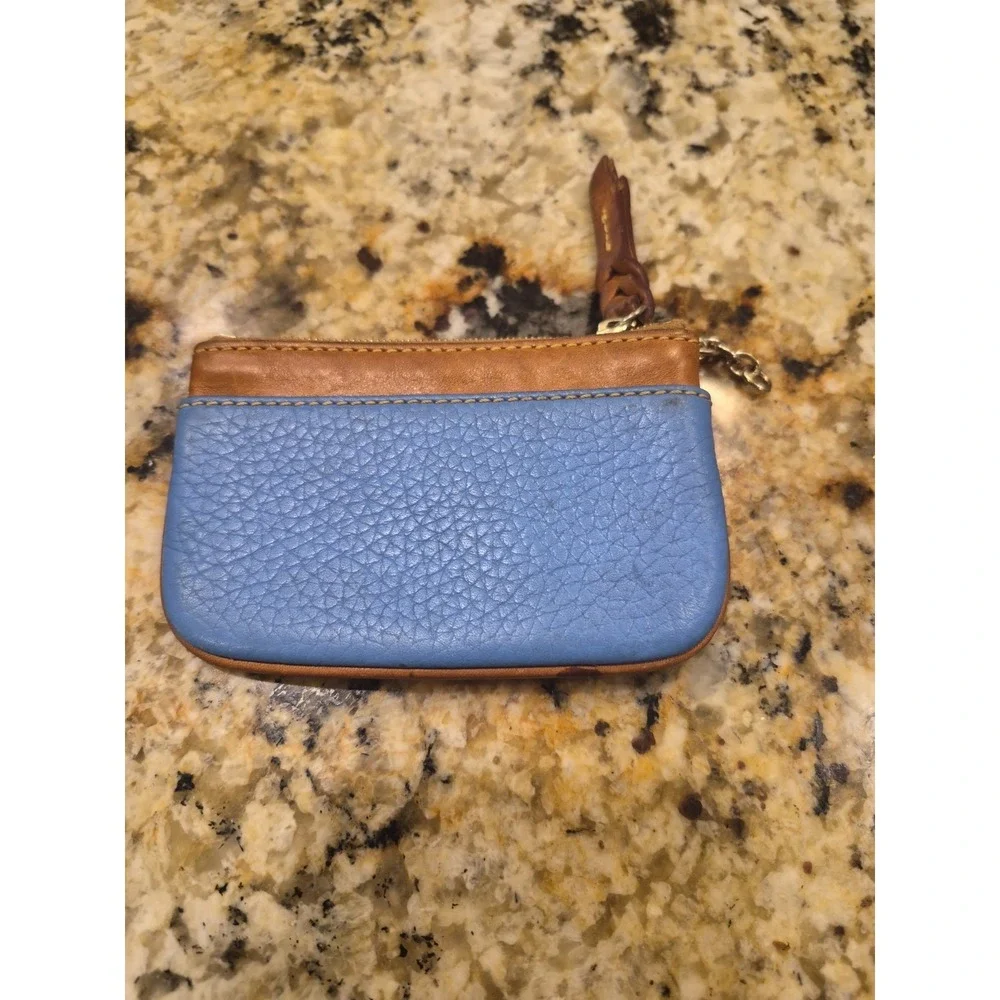 Dooney & Bourke Baby Blue Pebbled Leather Coin Purse Wallet - Picture 2 of 4